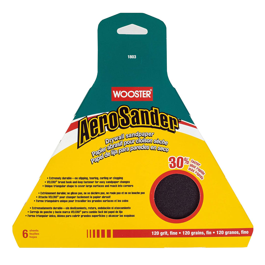 5 Packs Wooster Aero Sander Sandpaper - 30 Sheets Each, 80 Grit For Drywall & Pole Sanders, USA Made